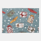 Weihnachtsgeschenkmuster Geschirrtuch (Horizontal)