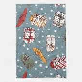 Weihnachtsgeschenkmuster Geschirrtuch (Vertikal)