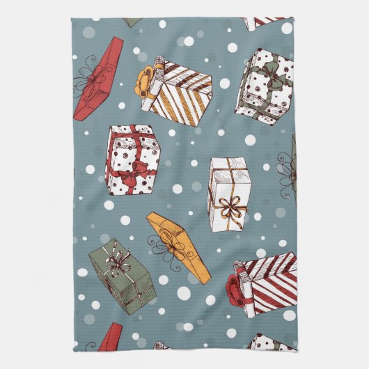 Weihnachtsgeschenkmuster Geschirrtuch (Vertikal)