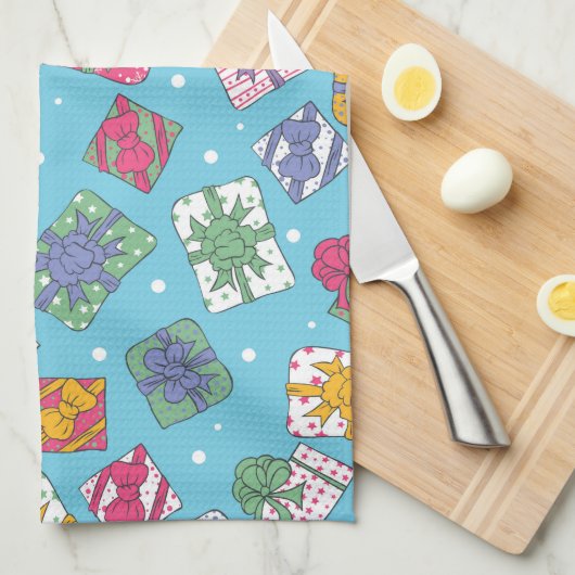 Weihnachtsgeschenkmuster Geschirrtuch (Viertel Falte)