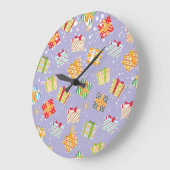 Weihnachtsgeschenkmuster Große Wanduhr (Winkel)