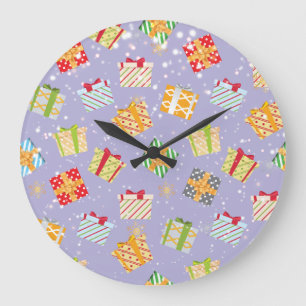 Weihnachtsgeschenkmuster Große Wanduhr