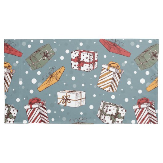 Weihnachtsgeschenkmuster Kissenbezug (Vorderseite-Links)