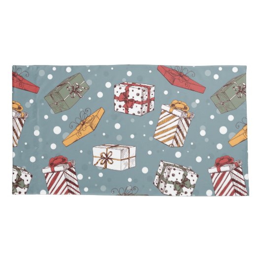 Weihnachtsgeschenkmuster Kissenbezug (Rückseite-Links)