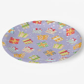 Weihnachtsgeschenkmuster Pappteller (Schrägansicht)