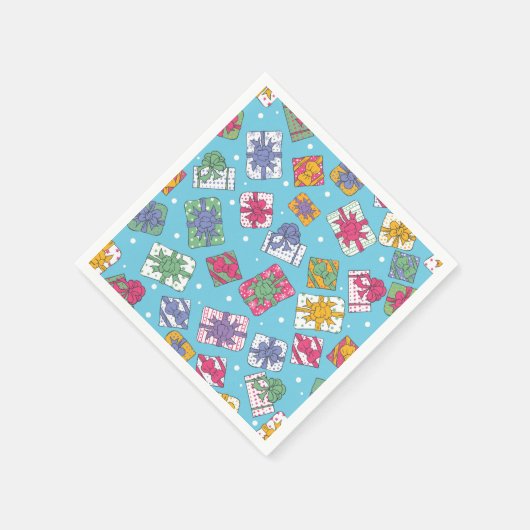 Weihnachtsgeschenkmuster Serviette (Ecke)