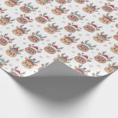 Weihnachtsgeschenkpackung niedliche Rentiere Geschenkpapier (Ecke)
