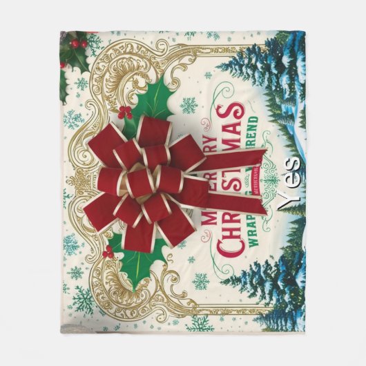 Weihnachtsgeschenkpapier Fleecedecke (Vorderseite)
