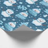 Weihnachtsgeschenkpapier für den blauen Schneemann Geschenkpapier (Ecke)