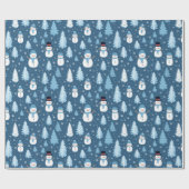 Weihnachtsgeschenkpapier für den blauen Schneemann Geschenkpapier (Flach)