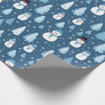 Weihnachtsgeschenkpapier für den blauen Schneemann