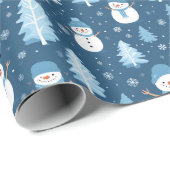 Weihnachtsgeschenkpapier für den blauen Schneemann Geschenkpapier (Rolleneckpunkt)