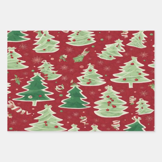 Weihnachtsgeschenkpapier + in rot und grün geschenkpapier set (Vorderseite 3)