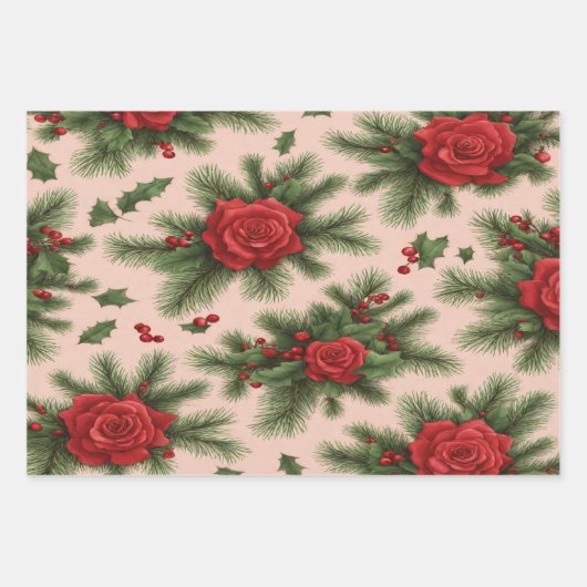 Weihnachtsgeschenkpapier + in rot und grün geschenkpapier set (Vorderseite)