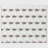 Weihnachtsgeschenkpapier mit Pferdebild Geschenkpapier (Flach)