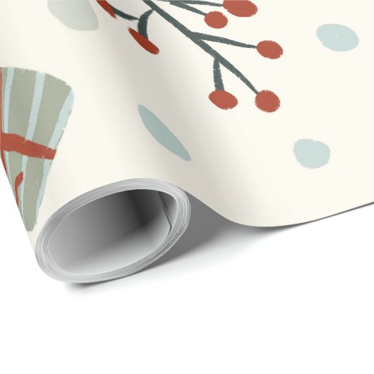 Weihnachtsgeschenkpapier mit Rentieren, Punkten Geschenkpapier (Rolleneckpunkt)