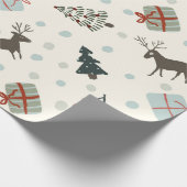 Weihnachtsgeschenkpapier mit Rentieren, Punkten Geschenkpapier (Ecke)