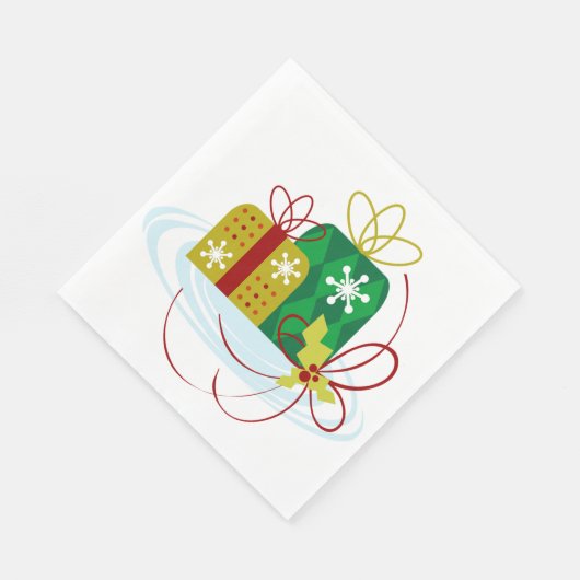 Weihnachtsgeschenkpapier Napkins Serviette (Ecke)