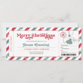 Weihnachtsgeschenkschein-Ticket für Hausreinigung Einladung (Vorderseite)