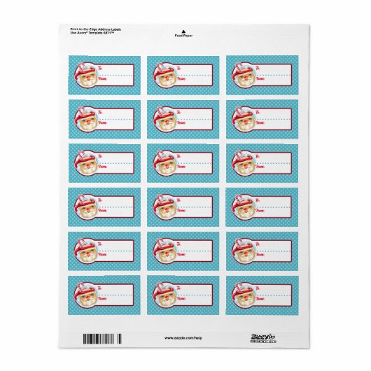 Weihnachtsgeschenkschilder - bis + von Weihnachten Adressaufkleber (Vorne)