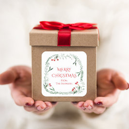 Weihnachtsgeschenkschilder, Geschenketiketten, Fei Quadratischer Aufkleber