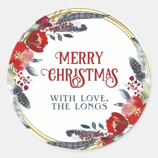 Weihnachtsgeschenkschilder, Geschenketiketten, Fei Runder Aufkleber (Vorderseite)