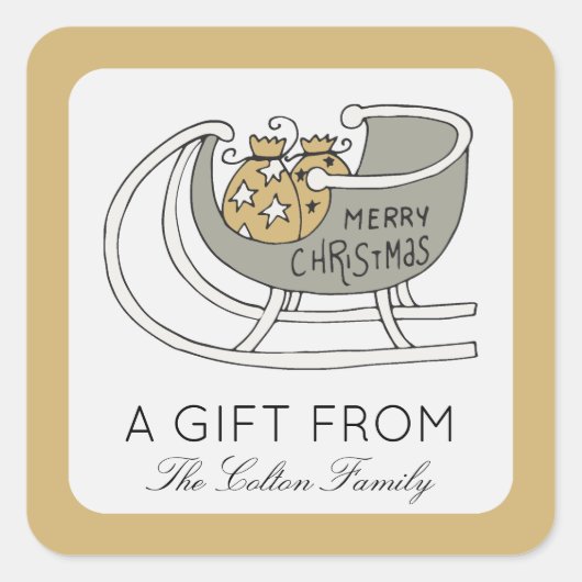 Weihnachtsgeschenksiegel des Weihnachtsmanns Quadratischer Aufkleber (Vorderseite)
