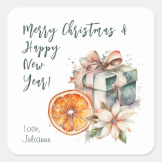 Weihnachtsgeschenksticker Quadratischer Aufkleber