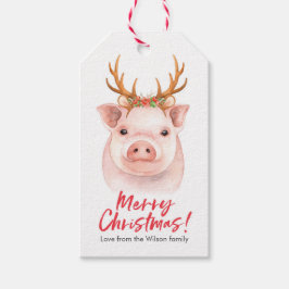 Weihnachtsgeschenktafeln niedliches Schwein Geschenkanhänger