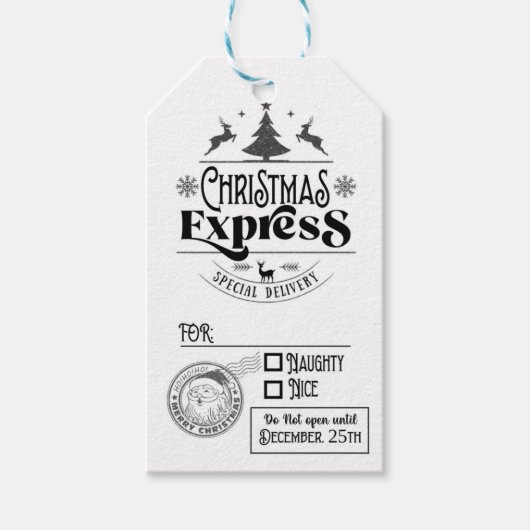 Weihnachtsgeschenktag, Feiertagstags, Geschenkanhänger (Vorderseite)