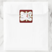 Weihnachtsgeschenktag Quadratischer Aufkleber (Tasche)