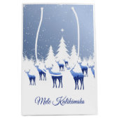 Weihnachtsgeschenktasche Blue Deer Mele Kalikimaka Mittlere Geschenktüte (Vorderseite)