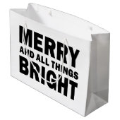 Weihnachtsgeschenktasche | Fröhlich & Alles strahl Große Geschenktüte (Rückseite Schrägansicht)