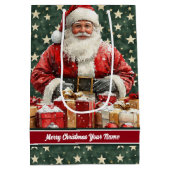 Weihnachtsgeschenktasche für Weihnachtsfeiertage, Mittlere Geschenktüte (Rückseite)