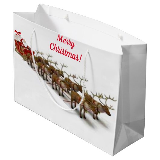 Weihnachtsgeschenktasche Große Geschenktüte (Rückseite Schrägansicht)