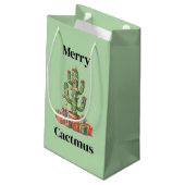 Weihnachtsgeschenktasche Klein - Merry Cactmus Kleine Geschenktüte (Rückseite Schrägansicht)