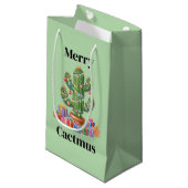 Weihnachtsgeschenktasche Klein - Merry Cactmus Kleine Geschenktüte (Vorderseite Schrägansicht)