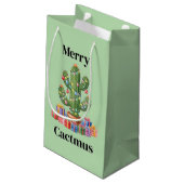 Weihnachtsgeschenktasche Klein - Merry Cactmus Kleine Geschenktüte (Rückseite Schrägansicht)