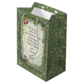 Weihnachtsgeschenktasche mit Ihrem Text Mittlere Geschenktüte (Rückseite Schrägansicht)