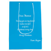 Weihnachtsgeschenktasche mit individueller Nachric Mittlere Geschenktüte (Rückseite)