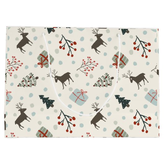 Weihnachtsgeschenktasche mit Rentieren Große Geschenktüte (Rückseite)