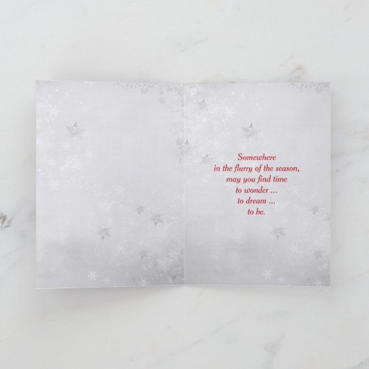 Weihnachtsgeschenktasche mit roten Schleifen Karte (Innenseite)