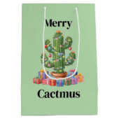 Weihnachtsgeschenktasche Mittel-Merry Cactmus Mittlere Geschenktüte (Rückseite)