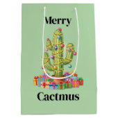Weihnachtsgeschenktasche Mittel-Merry Cactmus Mittlere Geschenktüte (Rückseite)