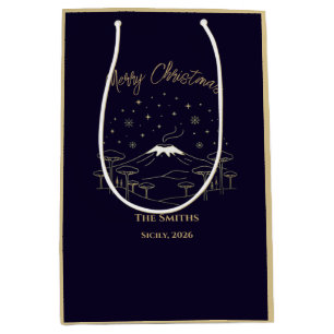 Weihnachtsgeschenktasche Sizilien Mount Etna  Mittlere Geschenktüte
