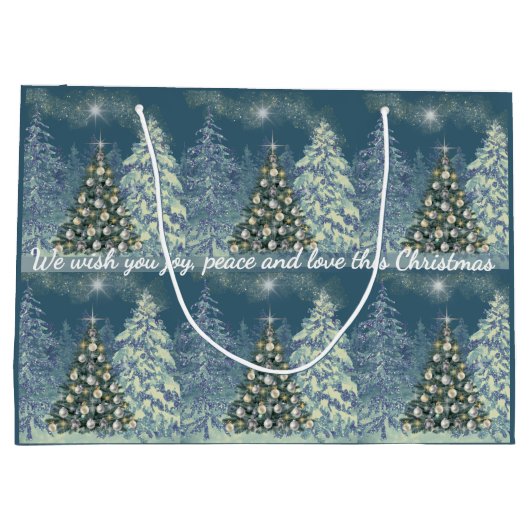 Weihnachtsgeschenktasche Winter Wonderland  Große Geschenktüte (Rückseite)