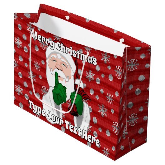 Weihnachtsgeschenktaschen Custom Weihnachtsfeierta Große Geschenktüte (Vorderseite Schrägansicht)