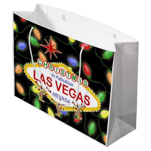 Weihnachtsgeschenktaschen Große Geschenktüte (Rückseite Schrägansicht)