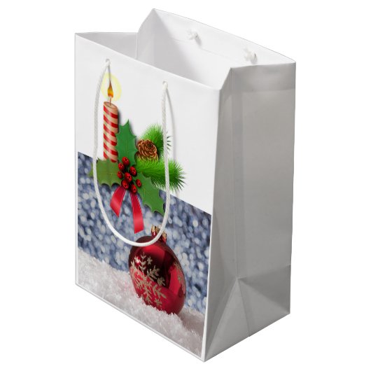 Weihnachtsgeschenktaschen Mittlere Geschenktüte (Rückseite Schrägansicht)
