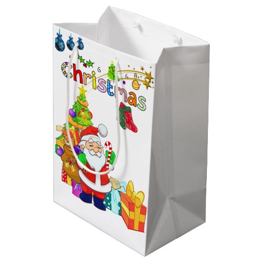 Weihnachtsgeschenktaschen Mittlere Geschenktüte (Rückseite Schrägansicht)